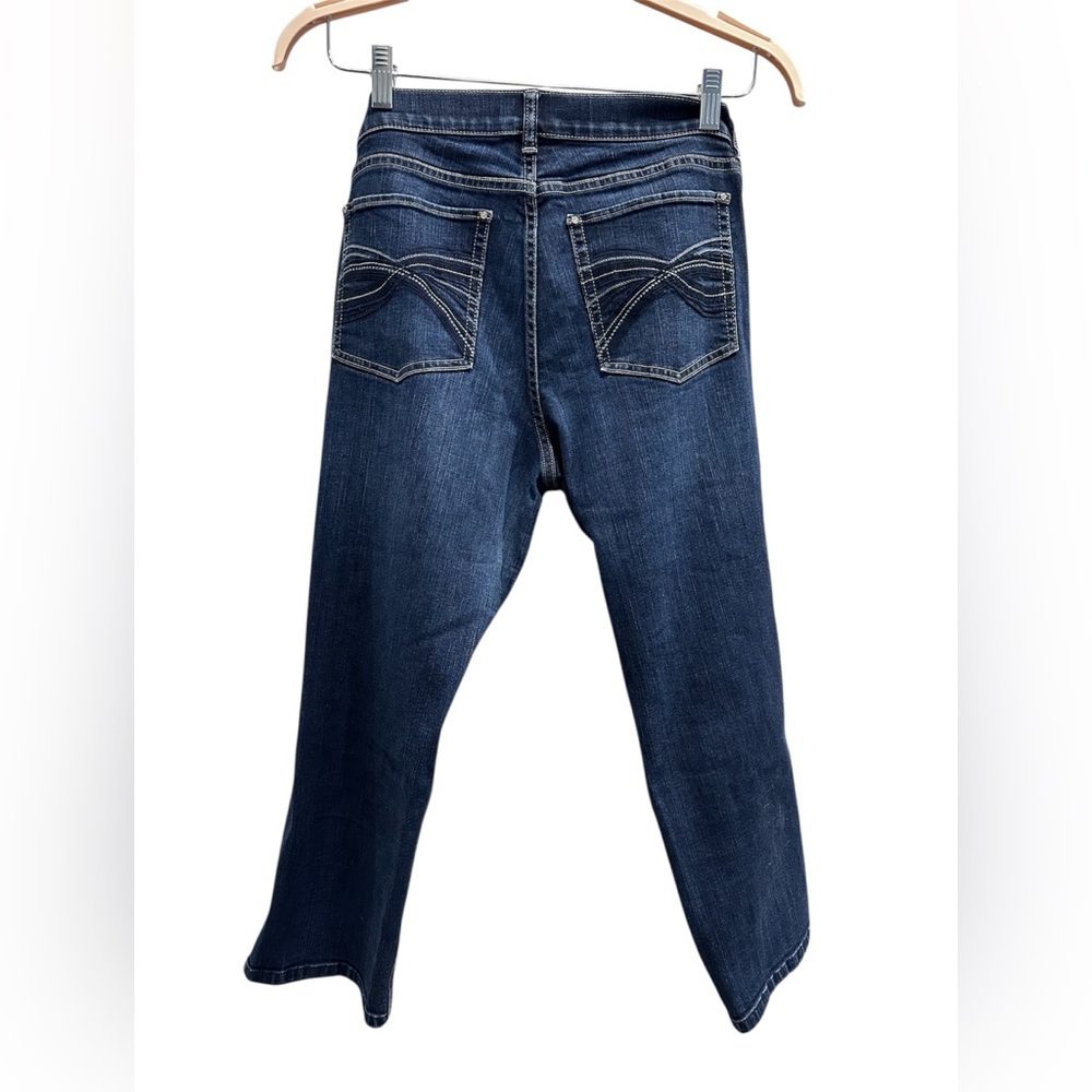White House Black Market Noir Indigo Slim Cropped Cotton Blend Jeans Women’s 12 - Picture 2 of 12